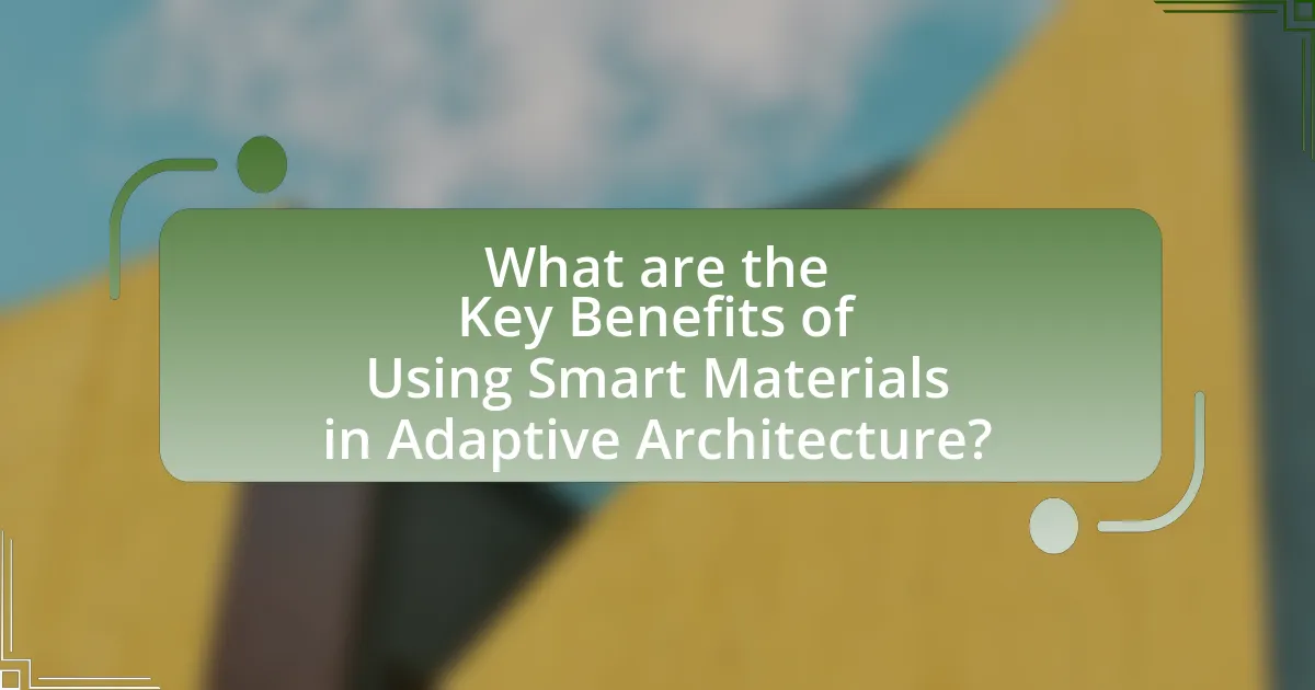 What are the Key Benefits of Using Smart Materials in Adaptive Architecture?