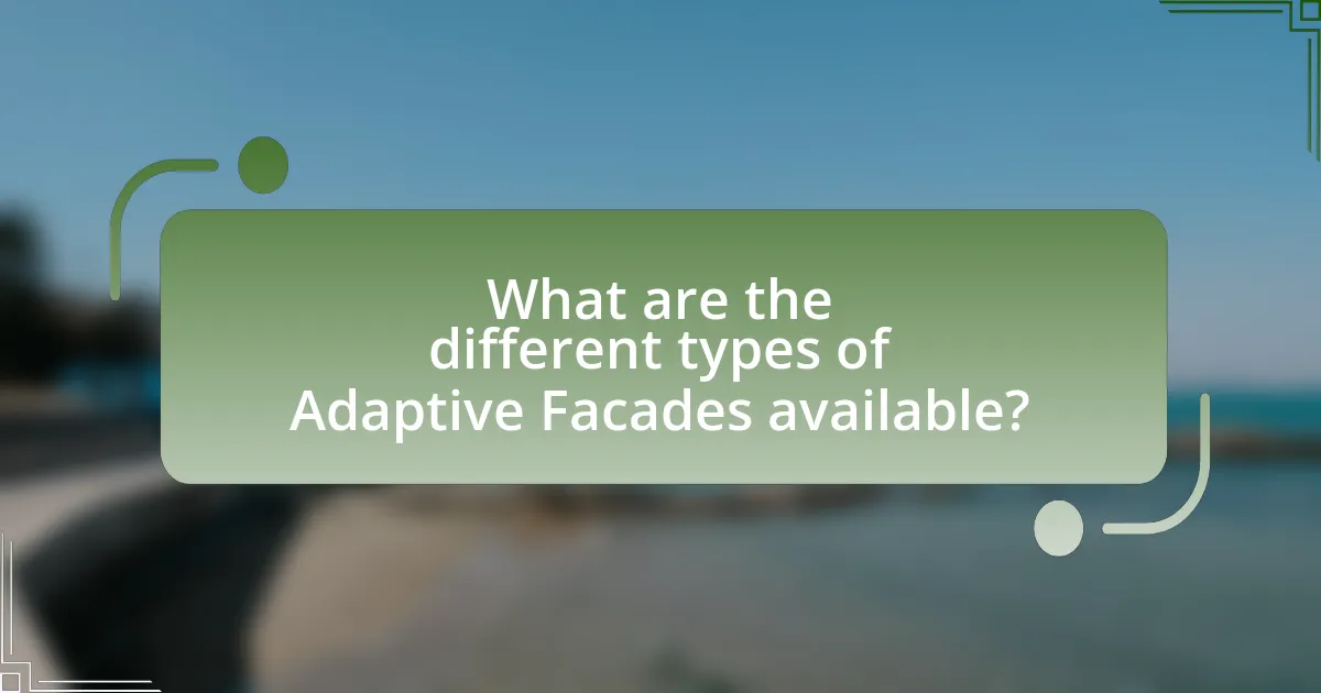 What are the different types of Adaptive Facades available?